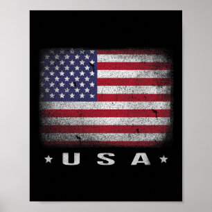 Amerikanische Flagge USA 4. Juli Weiß Blau Rot Ver Poster