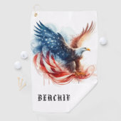 *~* Amerikanische Flagge USA AP16 - Bald EAGLE Gol Golfhandtuch (Insitu)