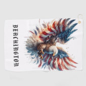 *~* Amerikanische Flagge USA AP16 Bald EAGLE Golf Golfhandtuch (Horizontal)