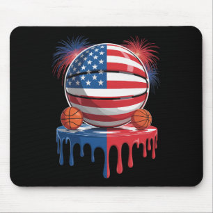 Amerikanische Flagge Usa Eis Drip Spiel Sketll Dri Mousepad