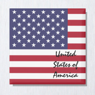 Amerikanische Flagge & USA - Ferien-/Sportfans Magnet