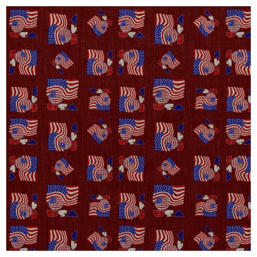 Amerikanische Flagge USA Fußball Ball Roter Hinter Stoff (Muster)