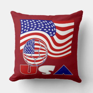 Amerikanische Flagge USA Fußball Roter Hintergrund Kissen