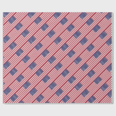 Amerikanische Flagge - USA Geschenkpapier (Flach)