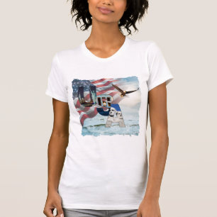 Amerikanische Flagge USA Historisches Denkmal Frau T-Shirt