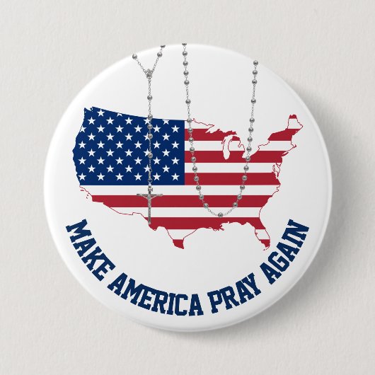 Amerikanische Flagge USA Holy Rosary Button (Vorderseite)