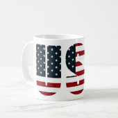 amerikanische Flagge - USA Kaffeetasse (Vorderseite Links)