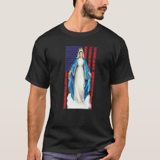 Amerikanische Flagge USA Marian Unsere Liebe Frau T-Shirt