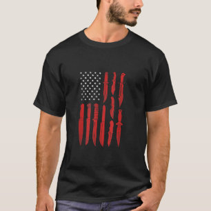 Amerikanische Flagge USA Messer Enthusiasten Knife T-Shirt