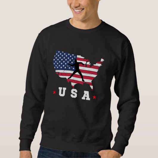 Amerikanische Flagge USA Patriotic American Sports Sweatshirt (Vorderseite)