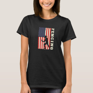 Amerikanische Flagge USA Patriotischer Fechtsport T-Shirt