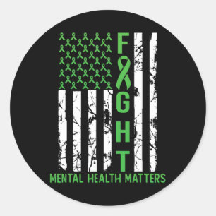 Amerikanische Flagge USA psychische Probleme Runder Aufkleber