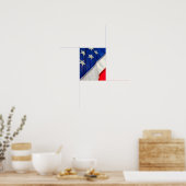 Amerikanische Flagge USA Red White Blue Poster (Küche)