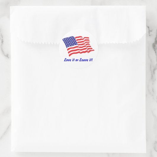 Amerikanische Flagge/USA Runder Aufkleber (Tasche)