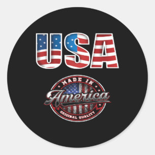 Amerikanische Flagge USA Unabhängigkeitstag Shirt Runder Aufkleber