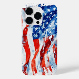Amerikanische Flagge USA Wasserfarbe 4. Juli Case-Mate iPhone 14 Pro Hülle