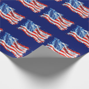 Amerikanische Flagge USA Wasserfarbe 4. Juli Geschenkpapier