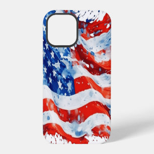 Amerikanische Flagge USA Wasserfarbe 4. Juli iPhone 12 Pro Hülle