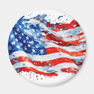 Amerikanische Flagge USA Wasserfarbe 4. Juli Magnet