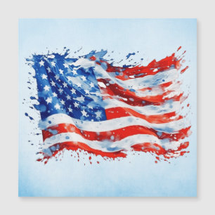 Amerikanische Flagge USA Wasserfarbe 4. Juli Magnetkarte