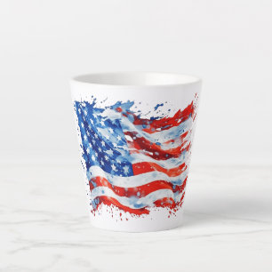 Amerikanische Flagge USA Wasserfarbe 4. Juli Milchtasse