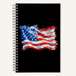 Amerikanische Flagge USA Wasserfarbe 4. Juli Notizblock