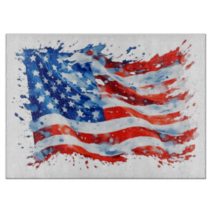 Amerikanische Flagge USA Wasserfarbe 4. Juli Schneidebrett