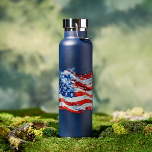 Amerikanische Flagge USA Wasserfarbe 4. Juli Trinkflasche