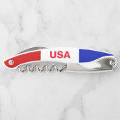 Amerikanische Flagge USA-Wein-Rot-weißes blaues Kellnermesser (Rückseite)