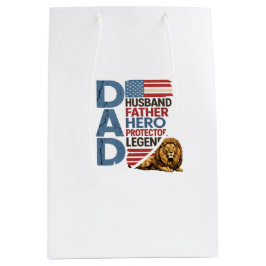 Amerikanische Flagge Vater Löwe Patriotisch  Mittlere Geschenktüte