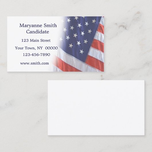 Amerikanische Flagge verblassen Visitenkarte (Vorne/Hinten)