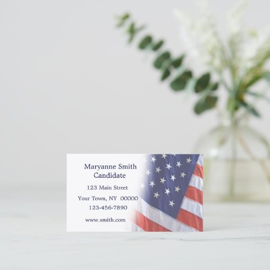 Amerikanische Flagge verblassen Visitenkarte (Stehend Vorderseite)