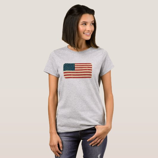 Amerikanische Flagge verblasst T-Shirt (Vorne ganz)