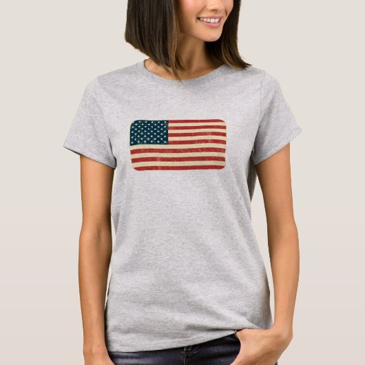Amerikanische Flagge verblasst T-Shirt (Vorderseite)