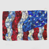 Amerikanische Flagge verkleidetes Glas Golf Handtu Golfhandtuch (Horizontal)