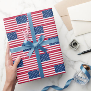 Amerikanische Flagge verschwommen Geschenkpapier