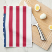 Amerikanische Flagge verschwommen Geschirrtuch (Viertel Falte)