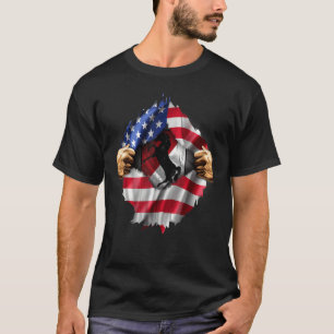 Amerikanische Flagge versteckt 11. gepanzertes Kav T-Shirt