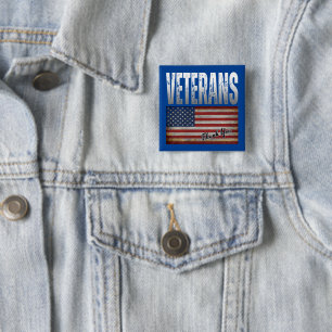 AMERIKANISCHE FLAGGE VETERANEN DANKE 4. JULI  BUTTON