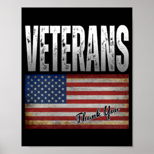 AMERIKANISCHE FLAGGE VETERANEN DANKE 4. JULI POSTER