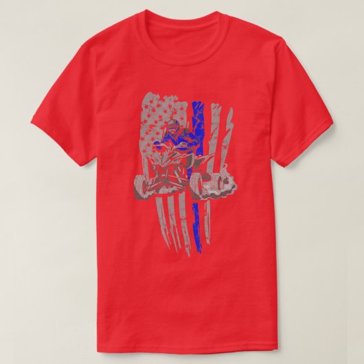 Amerikanische Flagge Vier-Rad-Quad-ATV-Riding - AT T-Shirt (Design vorne)