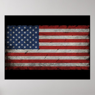 Amerikanische Flagge Vintag 4. Juli Poster