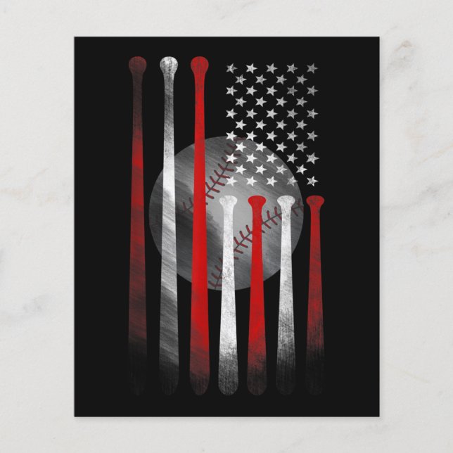 Amerikanische Flagge Vintag Baseball (Vorderseite)