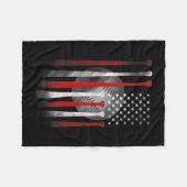 Amerikanische Flagge Vintag Baseball Fleecedecke (Vorderseite (Horizontal))