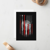 Amerikanische Flagge Vintag Baseball Mitteilungskarte (Vorderseite/Rückseite Beispiel)