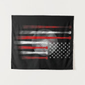Amerikanische Flagge Vintag Baseball Wandteppich (Vorderseite (Horizontal))