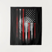 Amerikanische Flagge Vintag Baseball Wandteppich (Vorderseite)