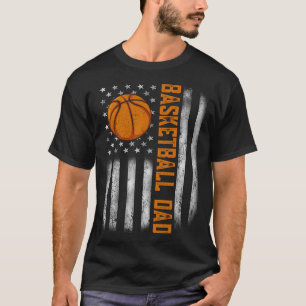 Amerikanische Flagge Vintag Basketball Flag Vater T-Shirt