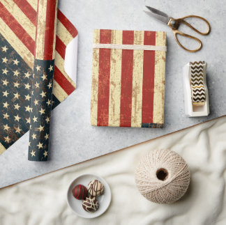 Amerikanische Flagge Vintag erschüttert Geschenkpapier