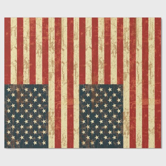 Amerikanische Flagge Vintag erschüttert Geschenkpapier (Flach)